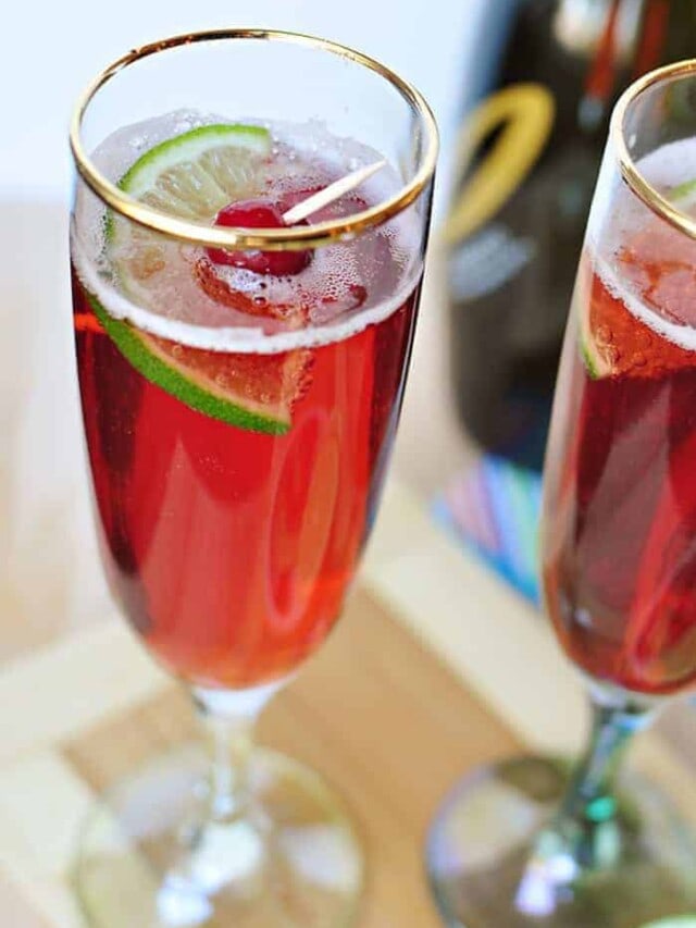 Cranberry Pomegranate Prosecco Cocktail {EASY + Festive!}