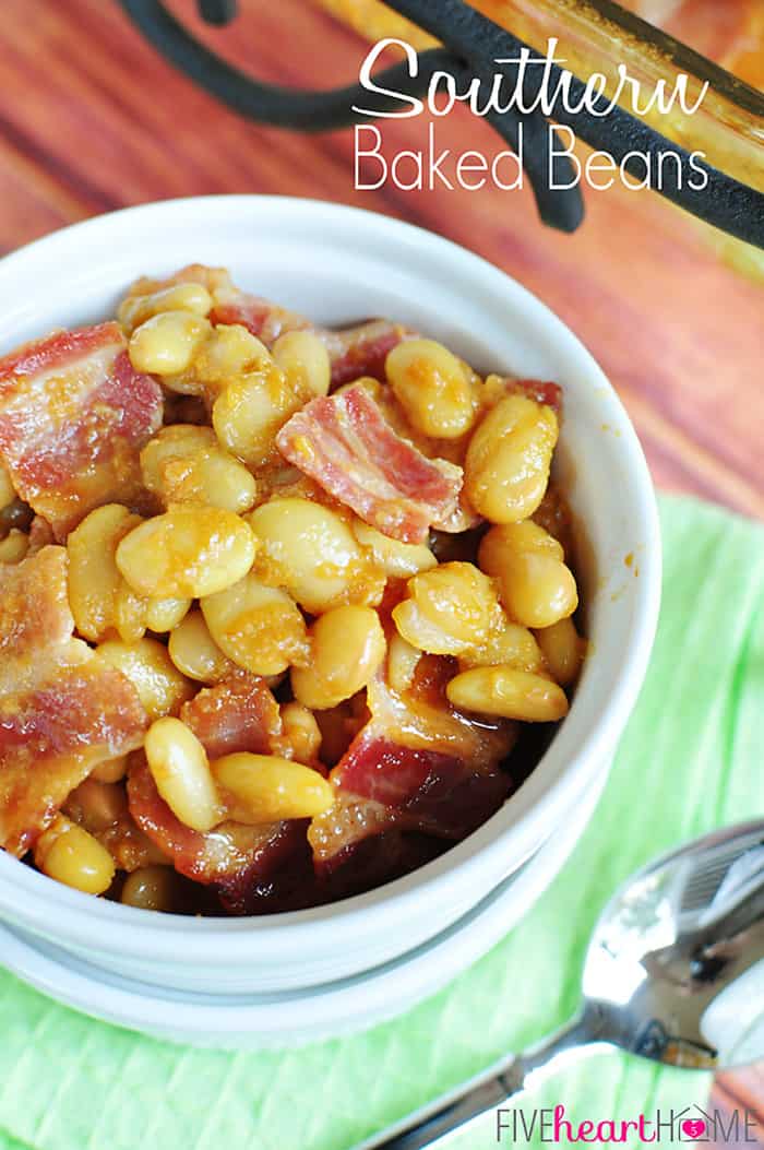 Southern Baked Beans with text overlay.