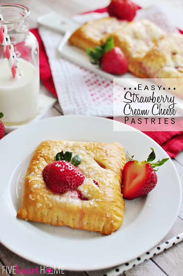 Easy Strawberry Cream Cheese Pastries with text overlay.