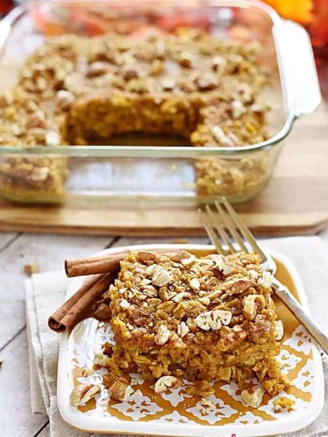Pumpkin Baked Oatmeal ~ Wholesome + DELICIOUS!