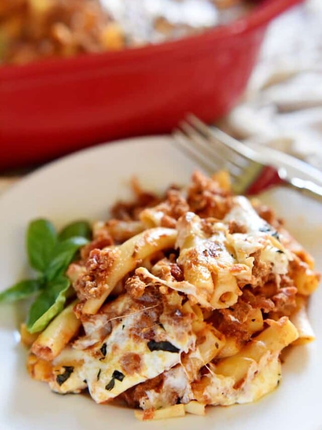 From-Scratch Baked Ziti {Easy, Cheesy + AMAZING!}