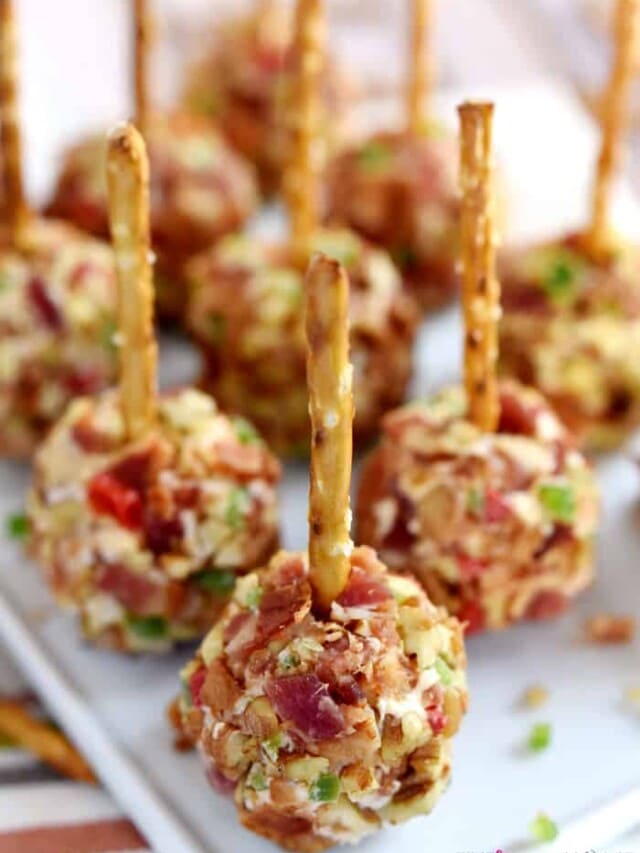 Pimento Cheese Ball Bites {with Bacon, Pecans, + Jalapeño}