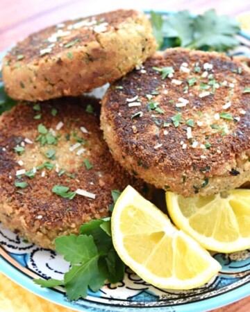 Salmon Croquettes piled on platter.
