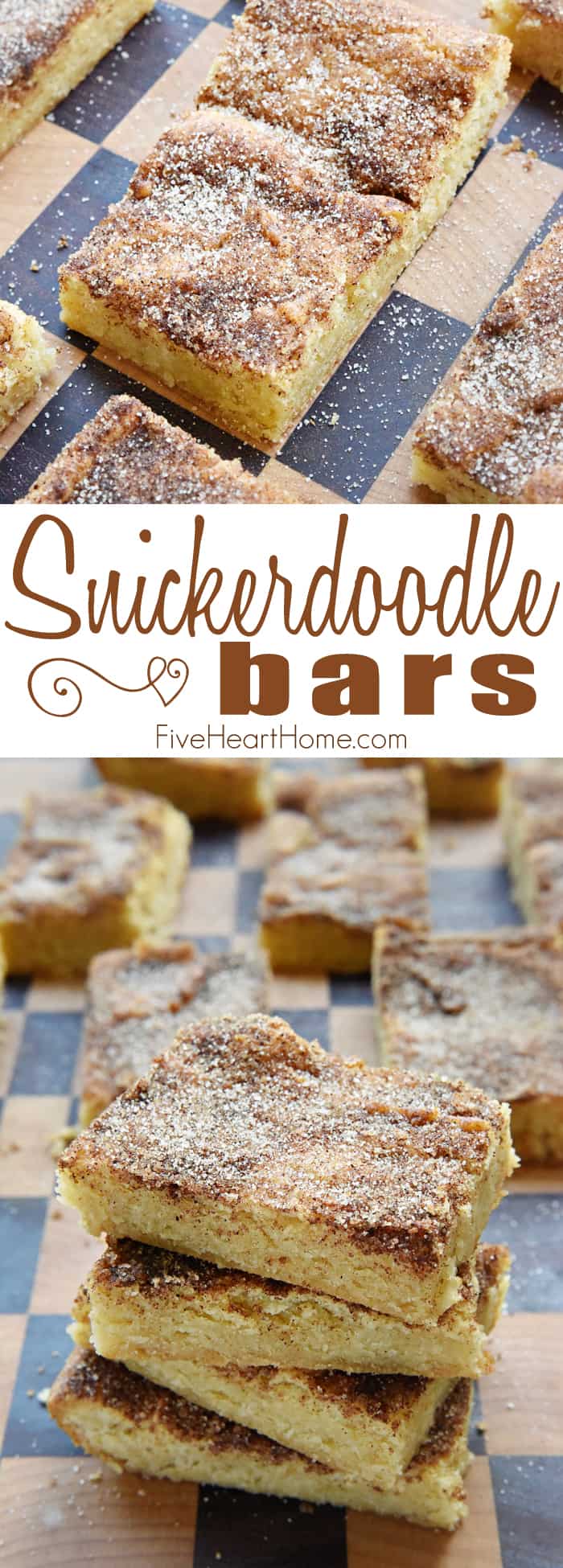 Snickerdoodle Bars Collage with Text Overlay 