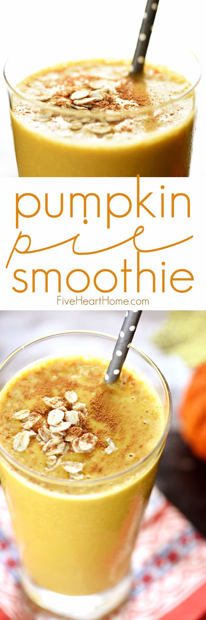 Pumpkin Smoothie, collage with text.