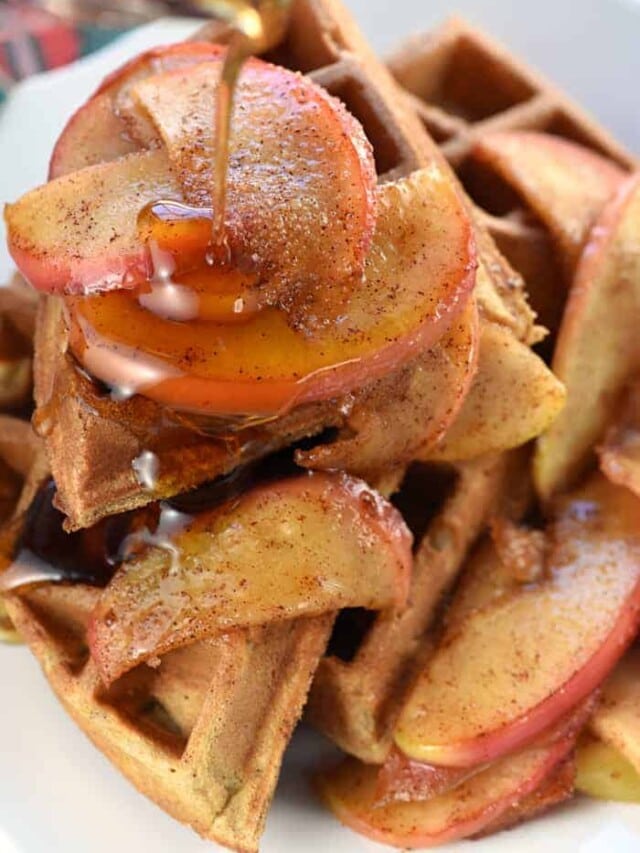 Whole Wheat Apple Cinnamon Waffles {Tender + DELICIOUS!}