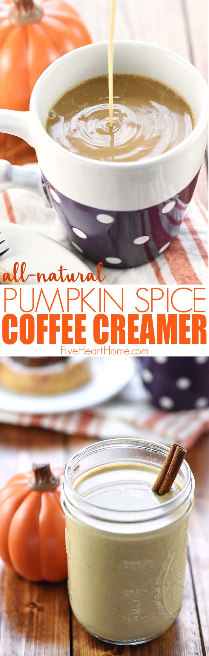 Homemade Pumpkin Spice Creamer, collage with text.