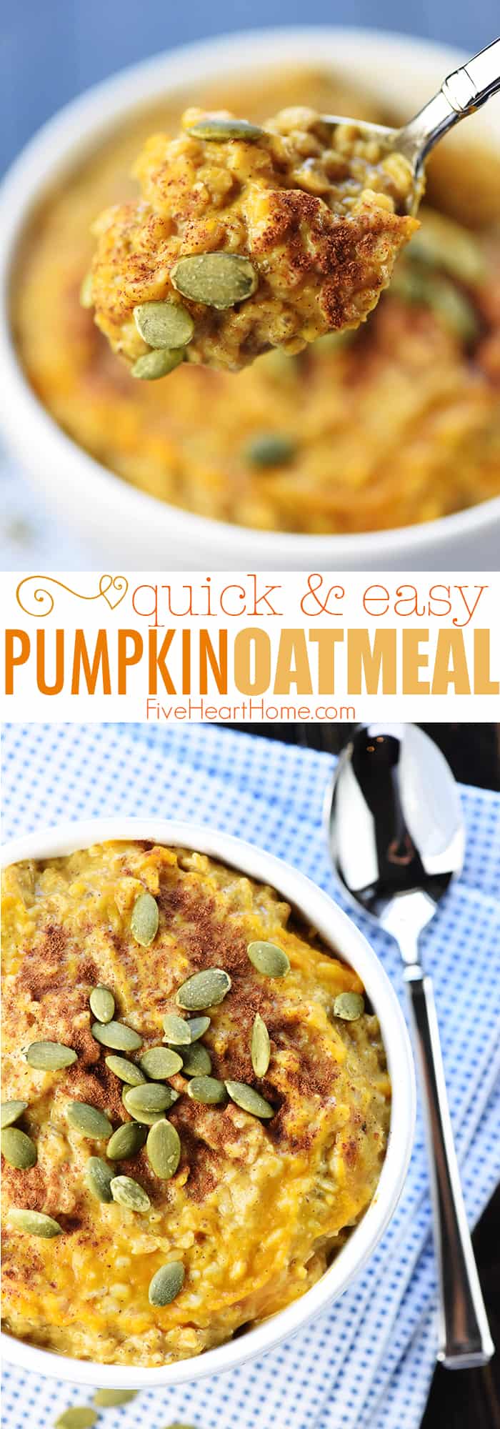 Quick & Easy Pumpkin Oatmeal Collage with Text Overlay 