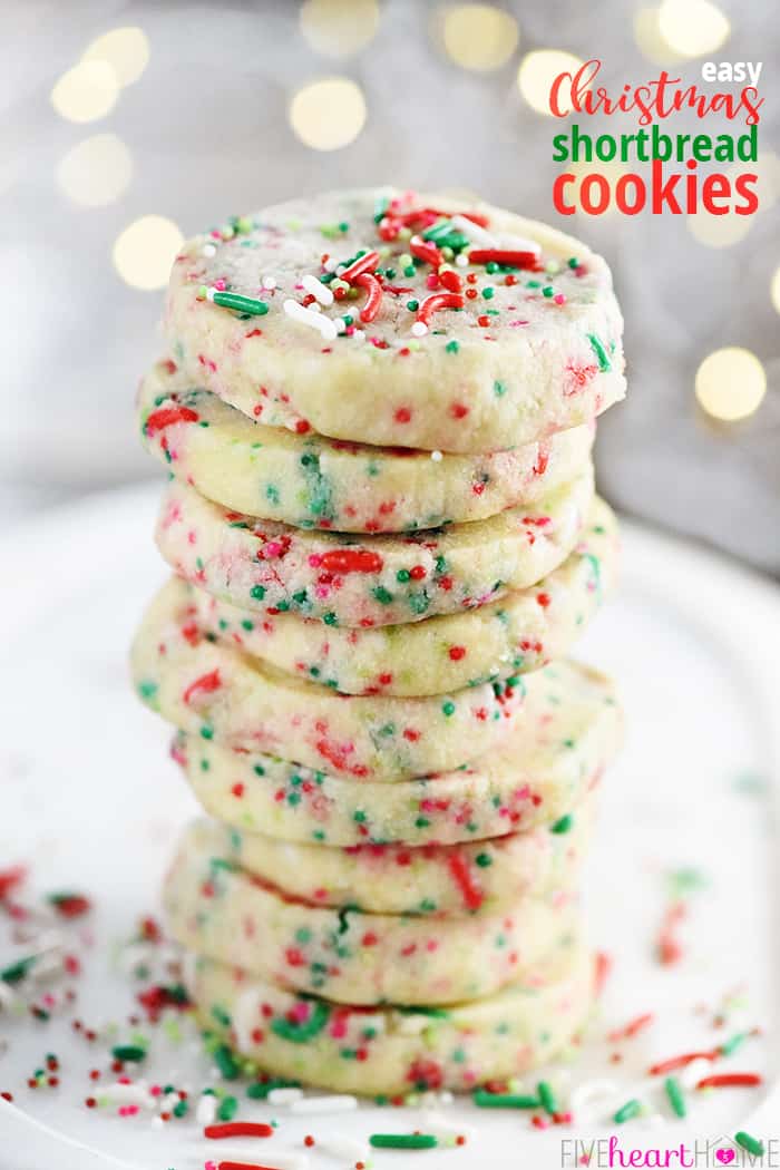 Christmas Shortbread Cookies with text overlay.