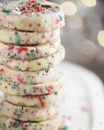 Shortbread Christmas cookies with sprinkles