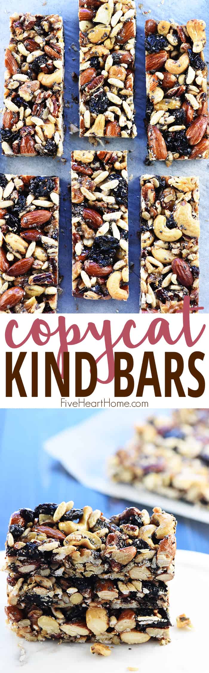 Copycat KIND Bars, two-photo collage with text.
