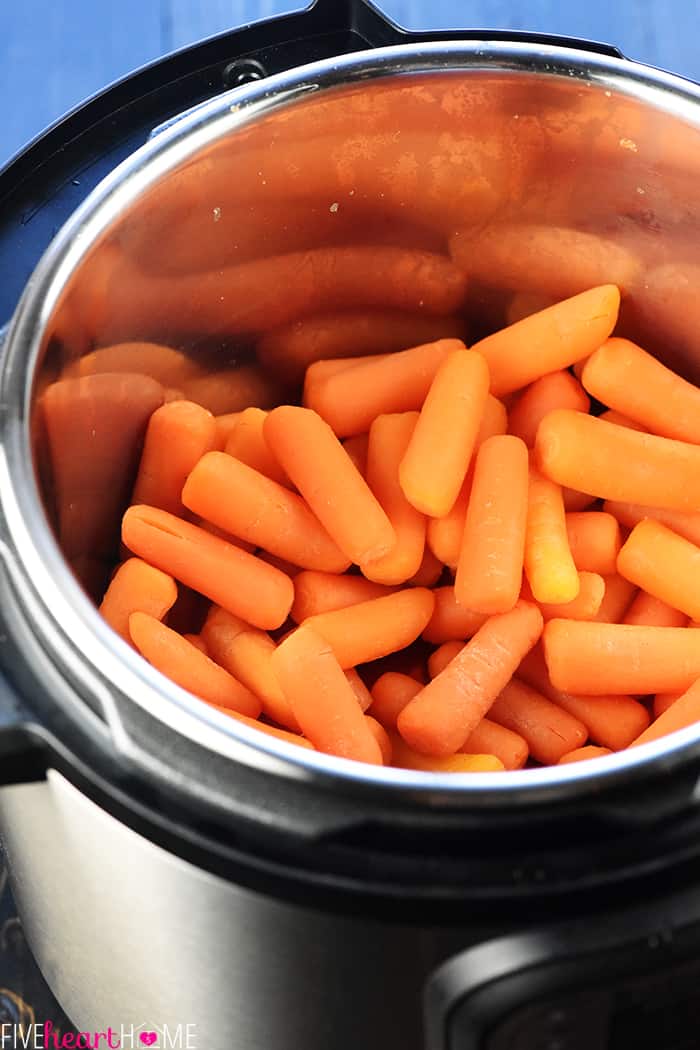 Baby carrots in Instant Pot, ready to cook.
