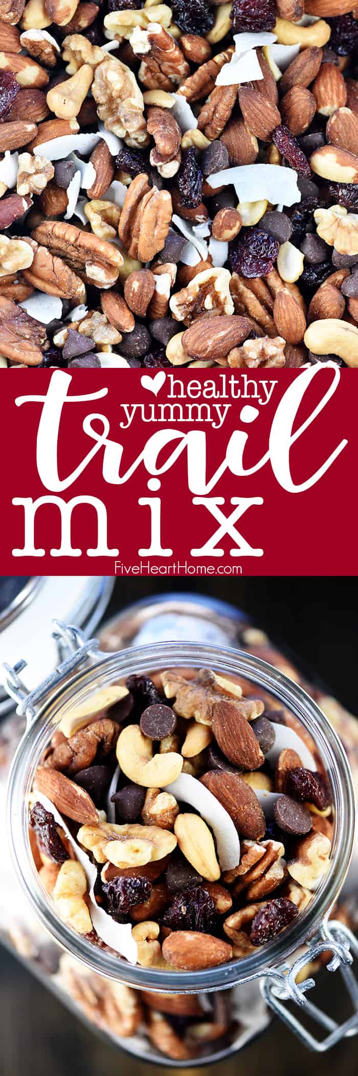 Trail Mix, two-photo collage with text.