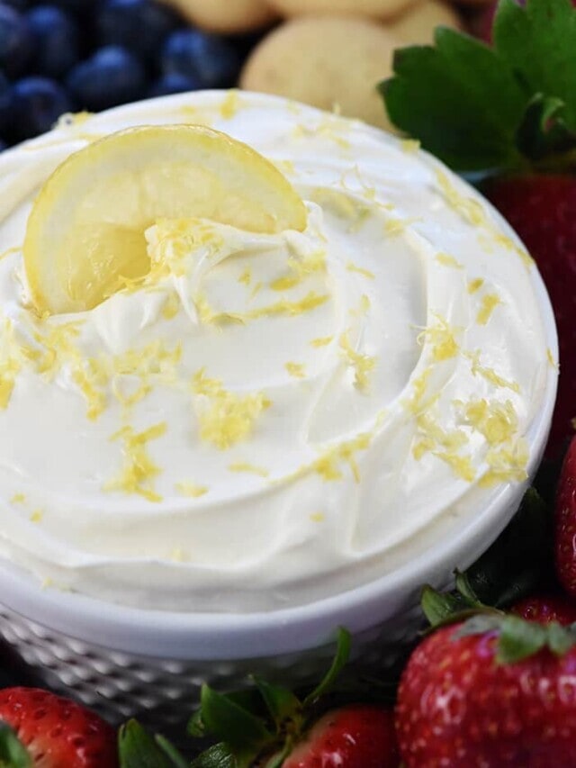 EASY {4-Ingredient} Lemon Fruit Dip