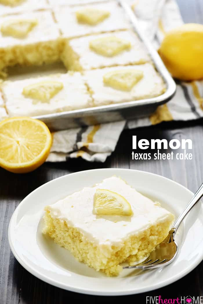 Lemon Sheet Cake with text overlay.