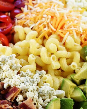 Aerial view of ingredients before they're mixed together.