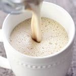 Almond Cashew Coffee ~ a rich, foamy, creamy latte made with NO DAIRY...the magical consistency and flavor are thanks to almonds, cashews, & maple syrup! | FiveHeartHome.com