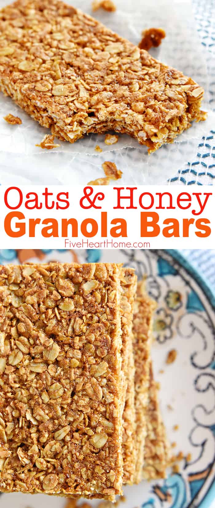 Oats and Honey Granola Bars, collage with text