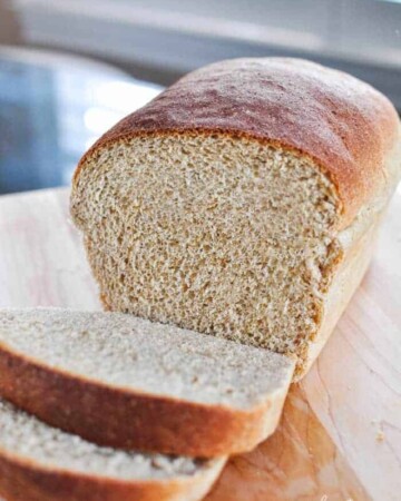 The Very BEST Whole Wheat Bread is the softest, moistest, fluffiest, freshest-staying, homemade, 100% whole wheat bread you've ever tried! | FiveHeartHome.com #wholewheatbread #homemadebread #wheatbread