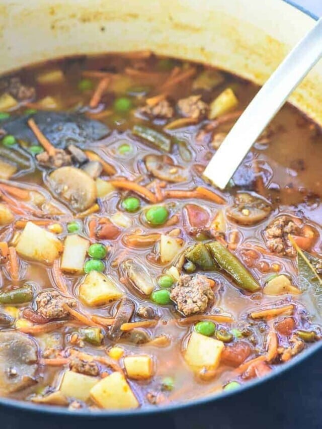 Hamburger Vegetable Soup ~ Easy + Healthy!