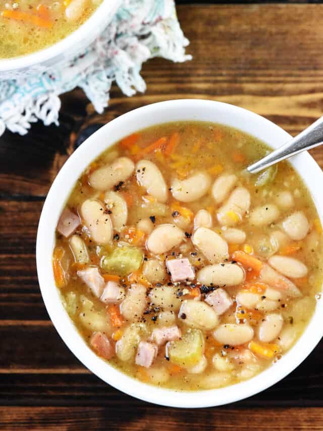 Slow Cooker Ham & Bean Soup