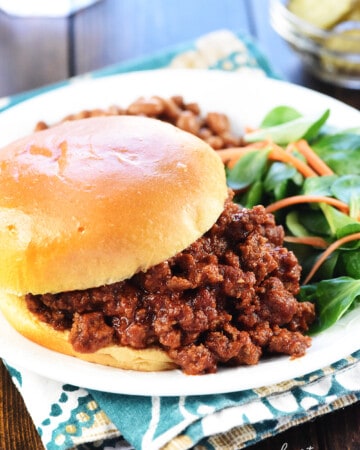 Sloppy Joe recipe on plate for serving.