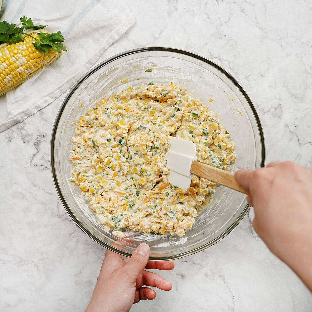 All ingredients combined in bowl.