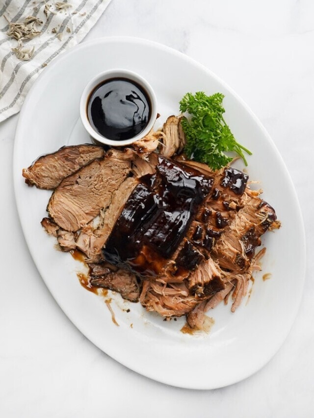 Crock Pot Pork Loin with Honey Balsamic Glaze