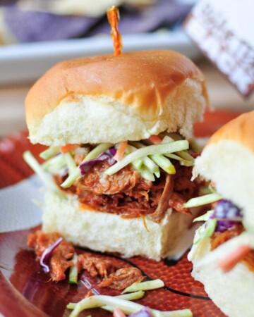 Root Beer Pulled Pork with broccoli slaw.