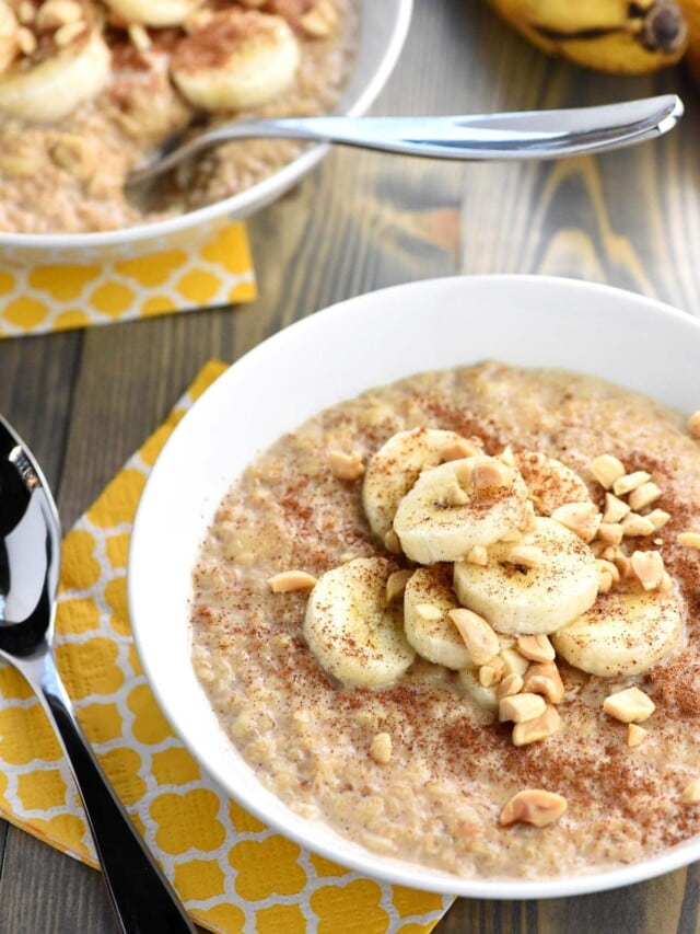 Wholesome + DELICIOUS Peanut Butter Banana Oatmeal