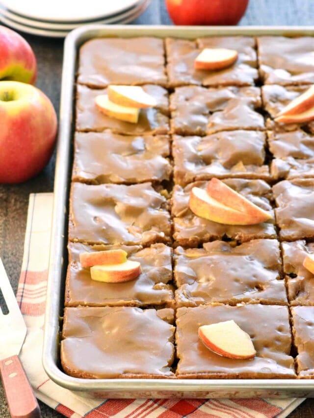 SCRUMPTIOUS Caramel Apple Sheet Cake (Feeds a Crowd!)