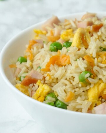 Easy Fried Rice in bowl ready to eat.