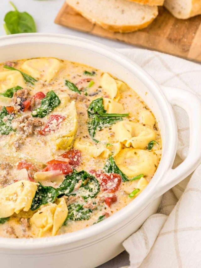 BEST Sausage Tortellini Soup {Creamy, Flavorful, EASY!}